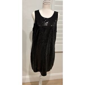 BB Dakota Norland Sleeveless Sequin Shift Dress Black Size Medium New with Tags